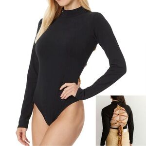 New with tags Free People Black Long Sleeve Bodysuit